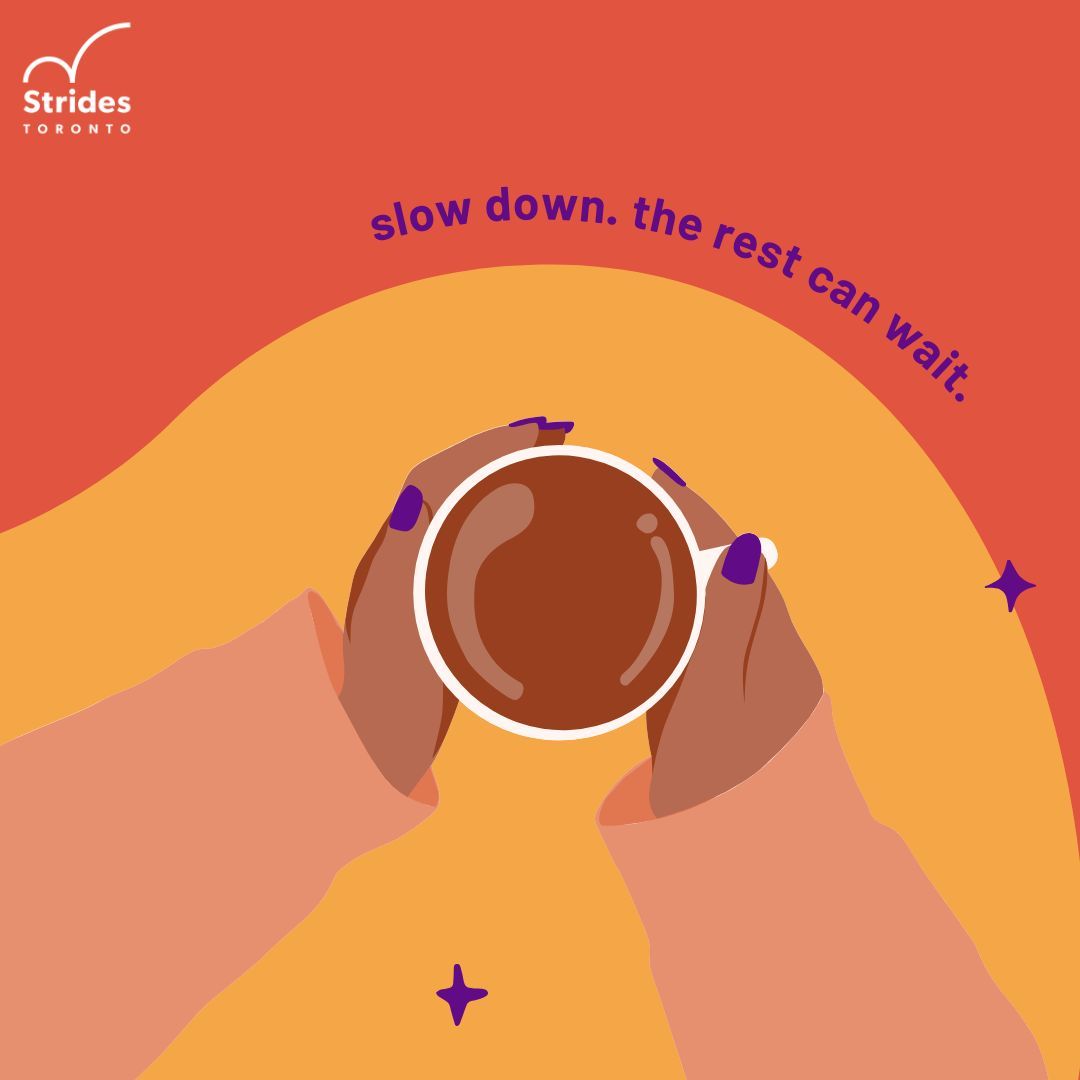 stridesTO's tweet photo. Parents, guardians, and teachers—you’re always on the go, making sure everyone else is taken care of. But remember, it's okay to pause. Taking care of yourself is just as important. 🫂 🧡 #StridesTO https://t.co/QjdDJw7KEp