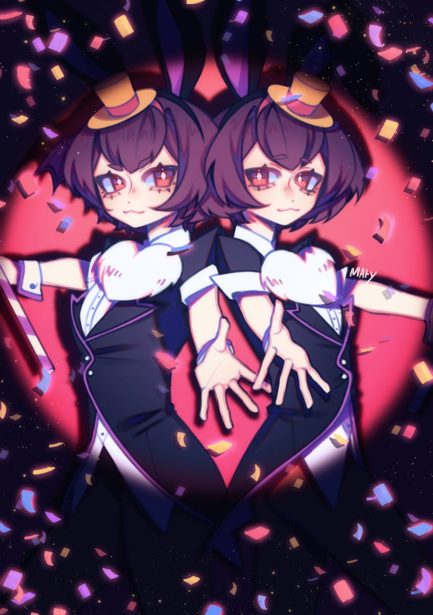 sesamii_seed's tweet photo. ☆*:.｡. It’s Showtime! .｡.:*☆

Here’s my piece for @famemusicmagic !
Please go check out all the other incredible artists on this zine, it’s was such an honor to work with them! https://t.co/oWxTeF88jy