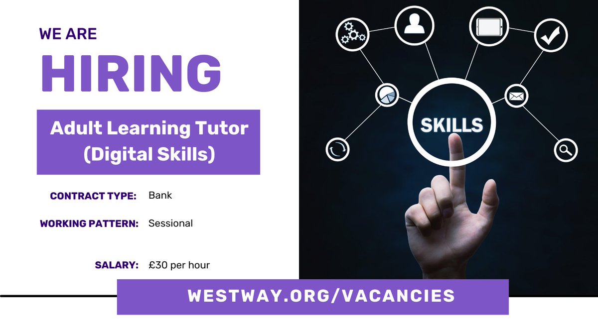 We are recruiting an Adult Learning Tutor to design and deliver sessions on Digital Skills to our diverse community of learners. Click here for more information: ow.ly/c2ok50TMwmK