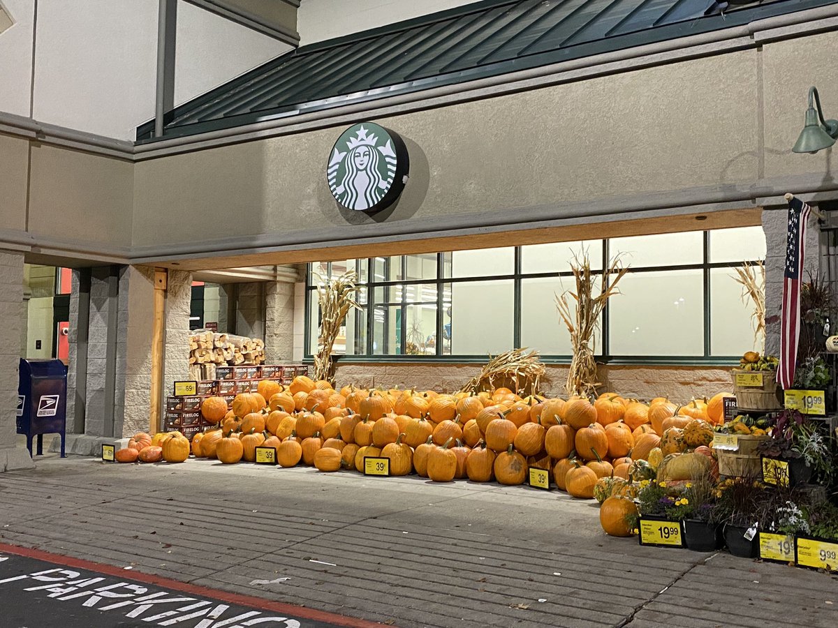 The #Safeway pumpkin display by our house always looks so nice.