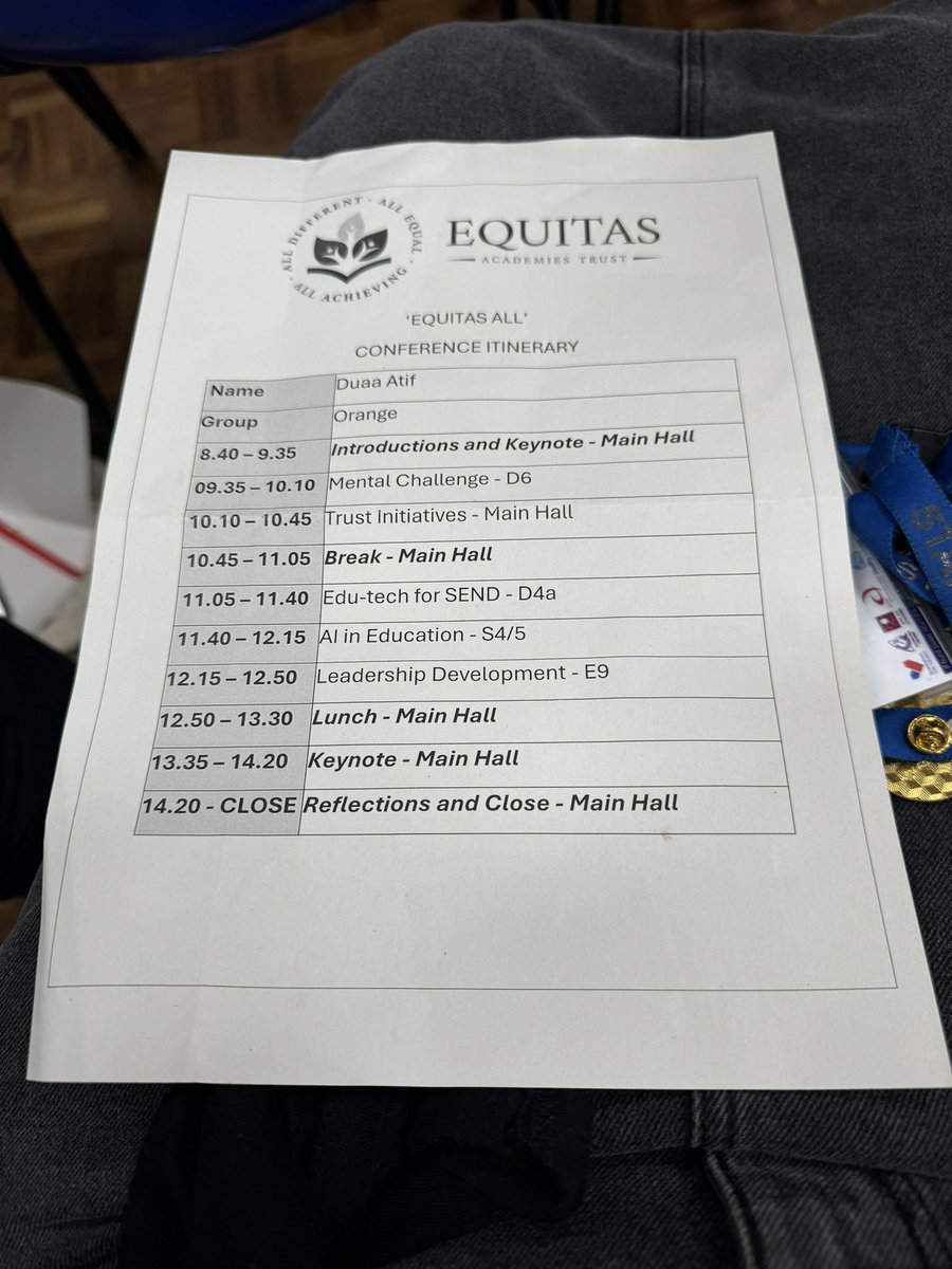 Hi Siri.. how can a school support staff with the ever evolving world of technology? 🤔

Spend the day w/ staff across the trust learning and sharing brilliant, innovative ways to utilise AI in enriching the curriculum, closing gaps and breaking barriers! 🤓 💻

#EquitasAll