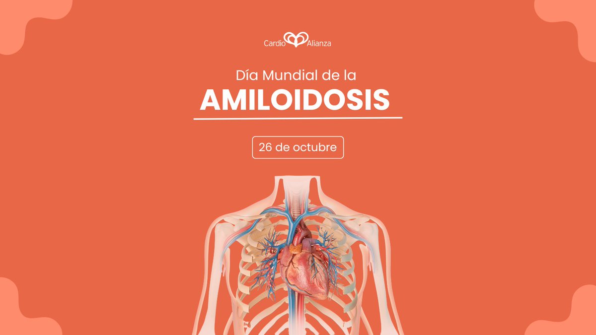 Hoy, 26 de octubre, es el Día Mundial de la Amiloidosis Cardíaca. 🫀 Desde Cardioalianza, buscamos crear conciencia y apoyar a quienes enfrentan esta enfermedad. ¡Juntos, hagamos visible esta condición y promovamos la solidaridad! 🤝#amiloidosiscardiaca #cardioalianza