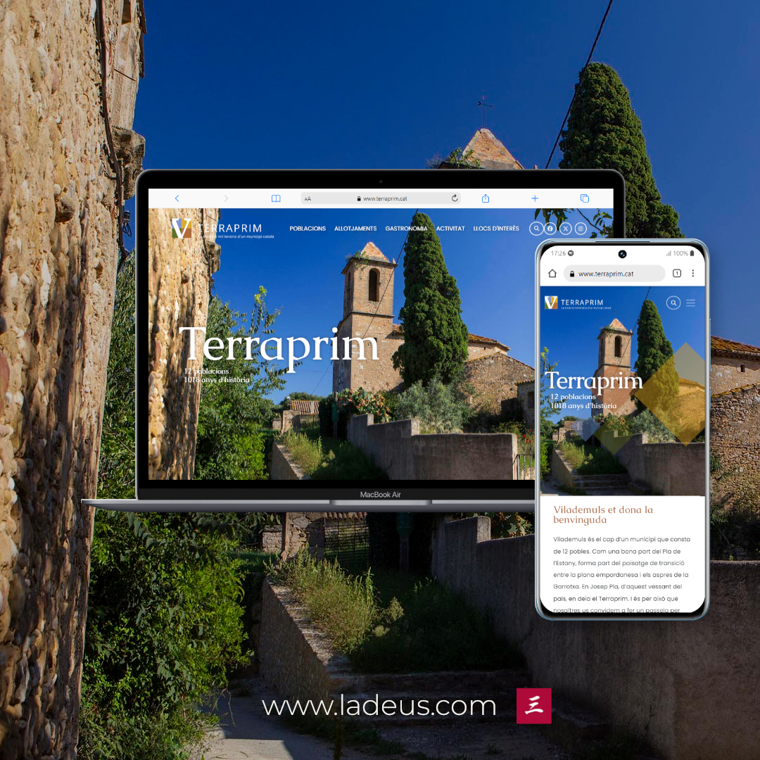 LadeusCom's tweet photo. Desenvolupament de portal #web turístic.
El lloc web està dissenyat per mostrar de forma visual i atractiva tota la informació d'interès relativa a l'allotjament, gastronomia i activitats de l'espai geogràfic conegut com a Terraprim.
✅ https://t.co/u1ZT6tKJq6
#dissenyweb https://t.co/Af0SiA57A2