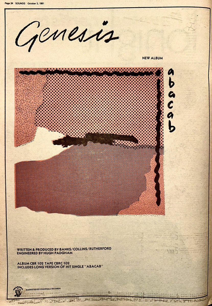 ZoundsAbound's tweet image. More big ads this week for #Rainbow to thank their fans for their sell out tour, for ‘Dangerous Aquaintances’, the new LP by @Faithfull_M, for ‘Abacab’, the new LP by @genesis_band &amp;amp; for ‘Repeat Repeat’, the new LP from #PeterBaumann

Sounds October 3rd 1981
