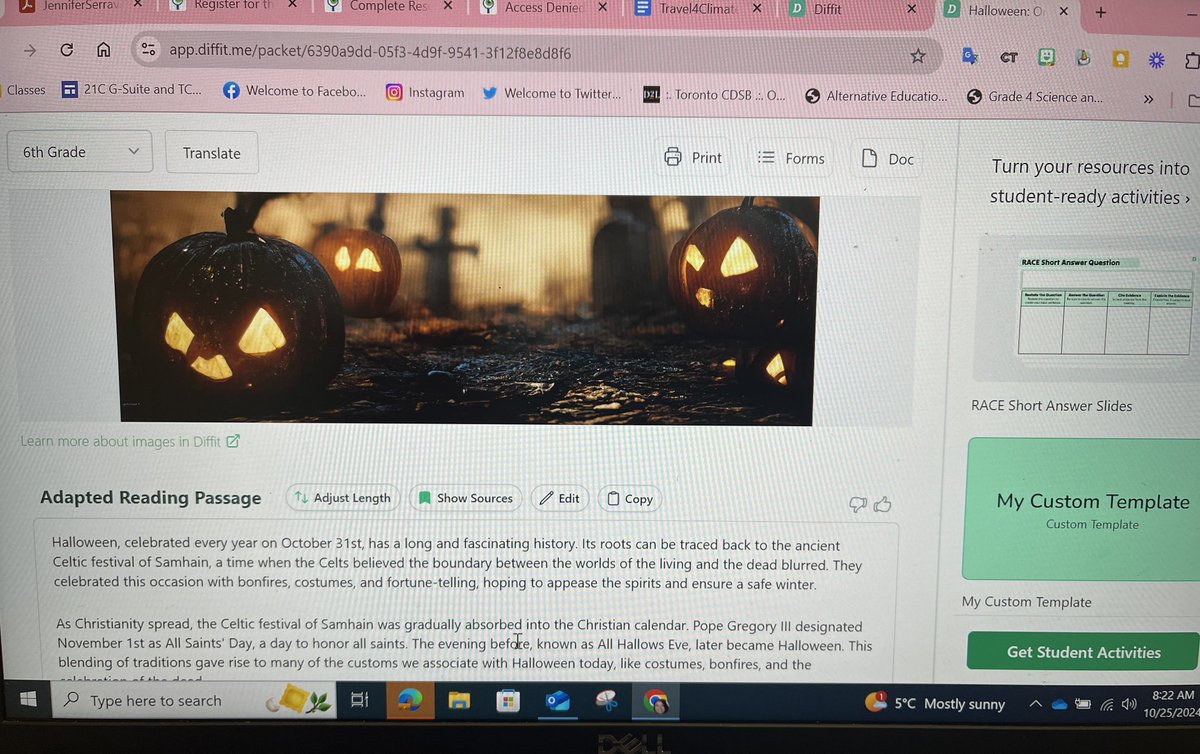 Love using <a href="/DiffitApp/">Diffit</a> to create student activities. Using the information from a reliable source I now have a grade specific reading and RACE short answer template and questions. Ready to go in 5 mins. #edtech