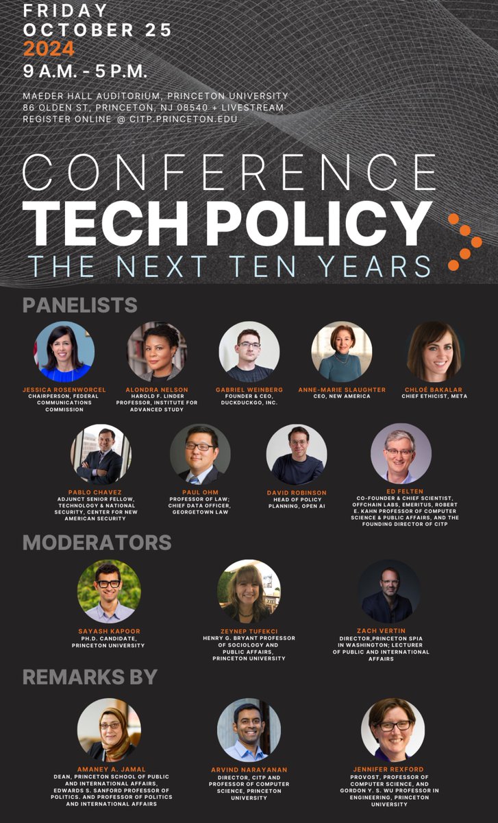 Zach Vertin (@zachvertin) on Twitter photo Today: Looking forward to moderating a conversation today w/ <a href="/SlaughterAM/">Anne-Marie Slaughter🇺🇦</a> <a href="/alondra/">Alondra Nelson</a> <a href="/EdFelten/">Ed Felten</a> & <a href="/paulohm/">Paul Ohm</a> to kick off <a href="/Princeton/">Princeton University</a> #tech policy conference. <a href="/PrincetonSPIA/">Princeton School of Public & International Affairs</a> Today: Looking forward to moderating a conversation today w/ <a href="/SlaughterAM/">Anne-Marie Slaughter🇺🇦</a> <a href="/alondra/">Alondra Nelson</a> <a href="/EdFelten/">Ed Felten</a> & <a href="/paulohm/">Paul Ohm</a> to kick off <a href="/Princeton/">Princeton University</a> #tech policy conference. <a href="/PrincetonSPIA/">Princeton School of Public & International Affairs</a>