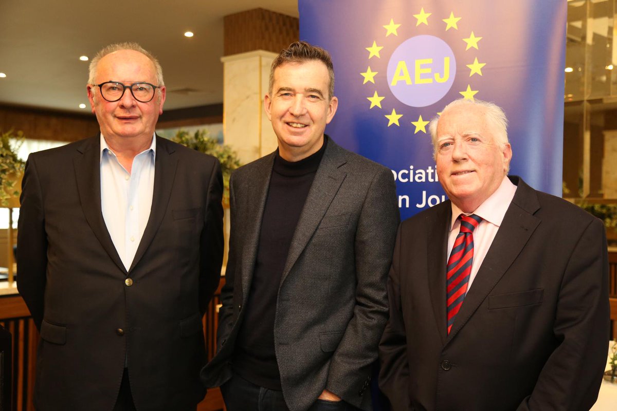 aejireland's tweet image. Guest speaker Mark Little @marklittlenews  with our secretary @NealonsGuide Tim Ryan and President Richard Moore @Moorerichardpr