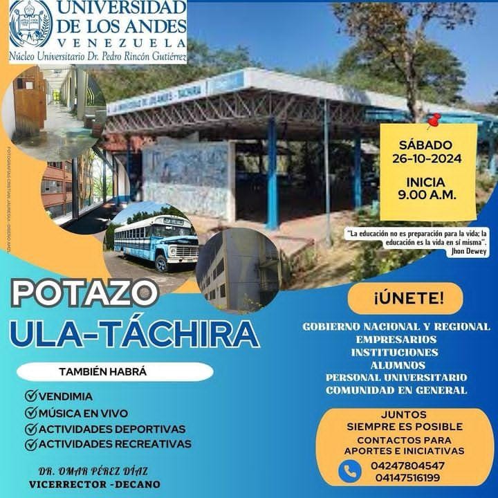 #25Oct 🏛️|🇻🇪 Estudiantes de la ULA invitan a participar en la colecta de fondos que realizarán a favor del núcleo “Dr. Pedro Rincón Gutiérrez” ubicado en San Cristóbal, estado Táchira.