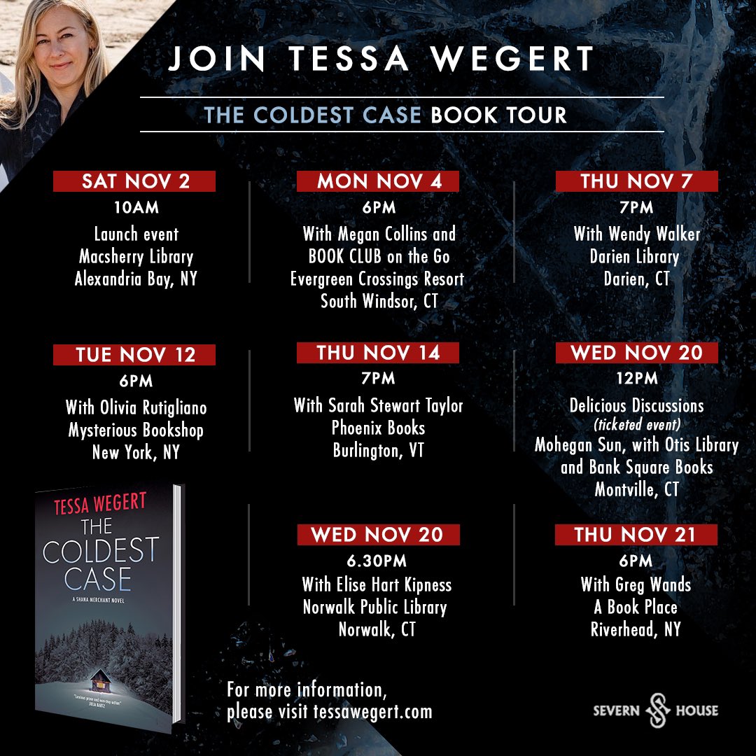 tessawegert's tweet photo. I’m launching THE COLDEST CASE, which Booklist called “suspenseful and terrifying…a brilliant mystery,” with a lineup of amazing events. Visit https://t.co/l5C96hnkDh for details! https://t.co/HpUKyCSKIw