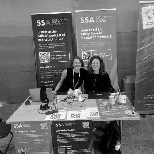 Society for the Study of Addiction (@ssa_addiction) on Twitter photo Highlight #2: Our 2024 Impact Prize winner <a href="/Sharon_ACox/">Sharon Cox</a> and Fred Yates Prize winner @Katie1East staffing the SSA desk at the Lisbon Congress Centre Highlight #2: Our 2024 Impact Prize winner <a href="/Sharon_ACox/">Sharon Cox</a> and Fred Yates Prize winner @Katie1East staffing the SSA desk at the Lisbon Congress Centre