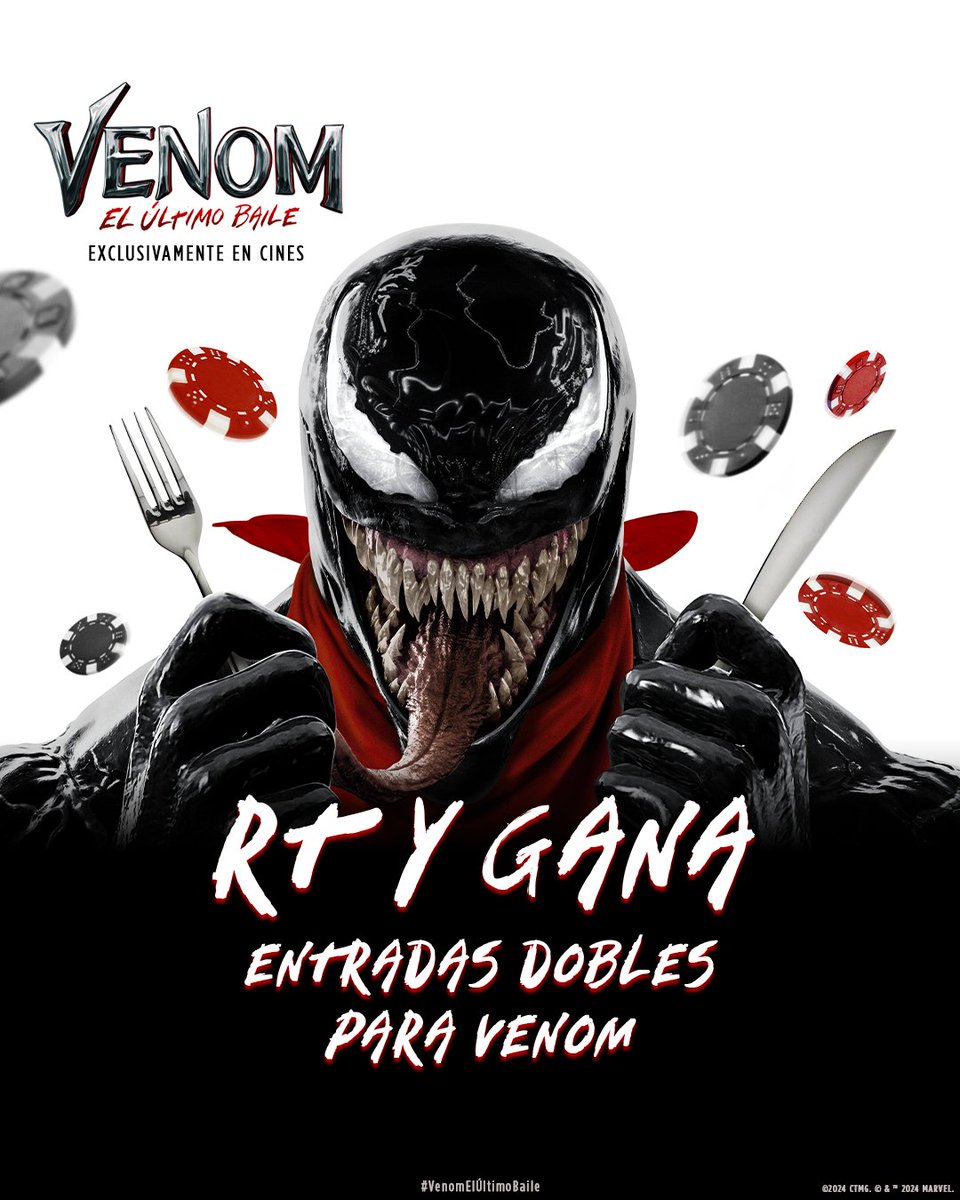 sonypictures_es's tweet image. ¡Con Venom hasta el final! Haz RT y gana entradas dobles para disfrutar de #VenomElÚltimoBaile en la gran pantalla. ¡Exclusivamente en cines!