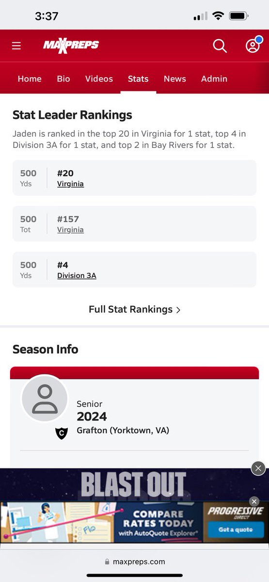 Jaden_Brown514's tweet photo. Blessed to be TOP 20 in the state!!! for receiving yards but the jobs not finished! https://t.co/khkVcgyYU1