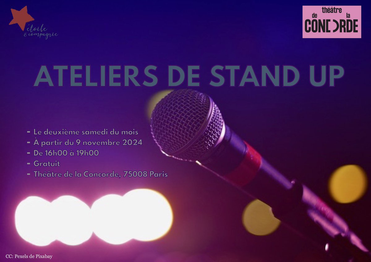 ElsaSaladin's tweet photo. Un mois de novembre 2024 bouillonnant pour Etoile et Cie avec des ateliers de théâtre Forum pour adolescents, la reprise des ateliers Stand Up et un week-end festif à la Maison Victor Hugo ! Tout est gratuit ! https://t.co/0LuYBOanrl