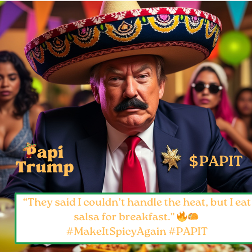 papitrump2024's tweet photo. “They said I couldn’t handle the heat, but I eat salsa for breakfast." 🔥🌮 #MakeItSpicyAgain #PAPIT @realDonaldTrump https://t.co/10SrKpzkhK