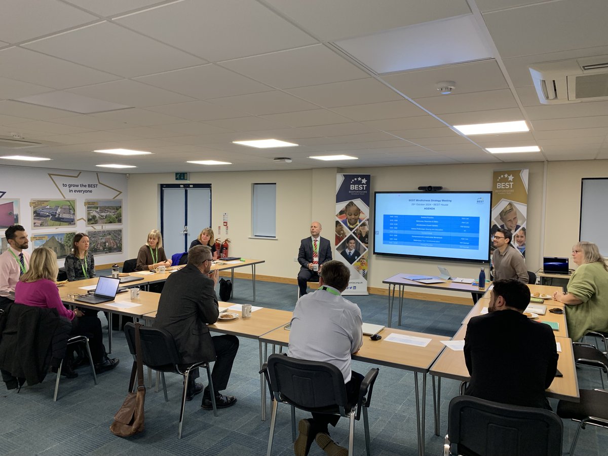 Mindfulness leads across BEST were back together again today for our latest strategy group meeting.

An engaging session started with another airing of our new trust mindfulness video, before colleagues shared the progress schools were making on their individual pathways.

1/2