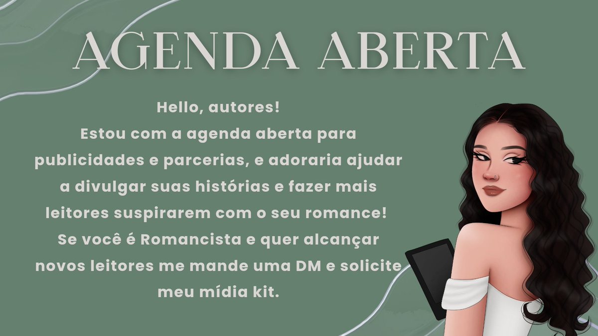 Hello, autores! 
Minha agenda está aberta! Se você tem um romance incrível, estou aqui para ajudar a divulgá-lo.

Para mais informações, entre em contato pela DM ou pelo email:

💌 book.kaah@gmail.com