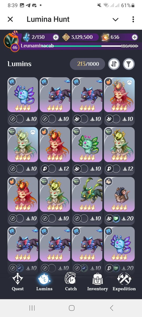 VBlipi's tweet photo. My best 4 star in lumina hunt @tatsumeeko best game https://t.co/aR8DbjKNAo