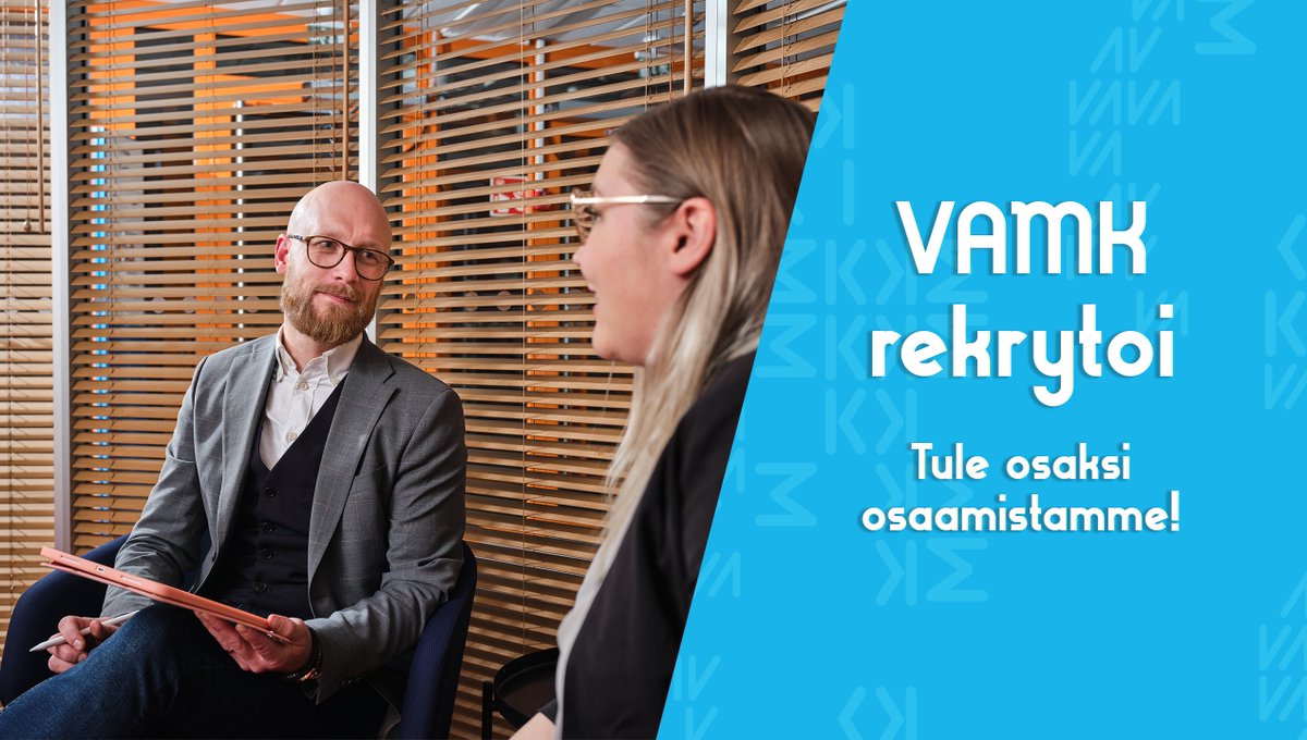 Etsimme kokenutta henkilöä vahvistamaan tietotekniikan tutkinto-ohjelman tiimiämme.

Tule osaksi kansainvälistä ja innostavaa työyhteisöämme!

➡ Lue lisää ja hae 15.11.2024 mennessä
kuntarekry.fi/fi/tyopaikat/p…

#avoimettyöpaikat #Vaasa #tietotekniikka