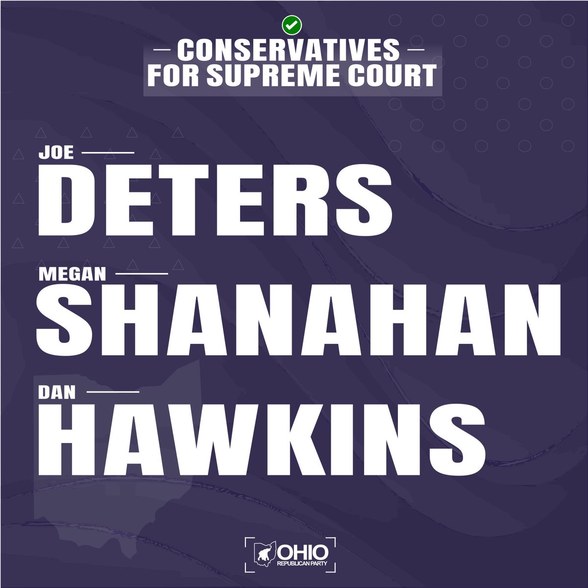 Keep Ohio Red. 

Vote.

DETERS.
SHANAHAN.
HAWKINS.