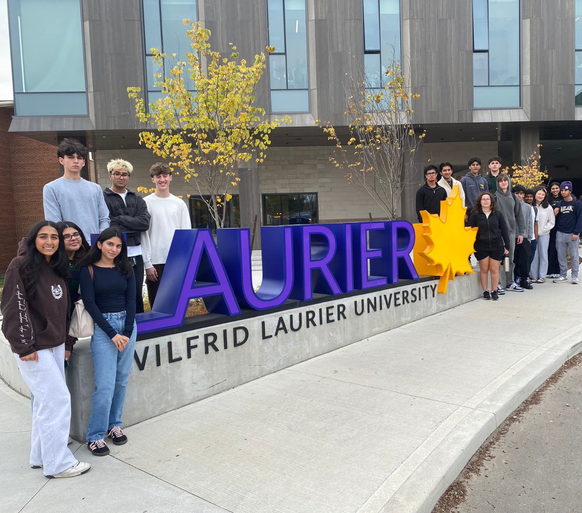 This year's University Month wrapped up with our campus tours!  A total of 74 students explored four schools over two days.  Memorable moments included a photo-op with the Mac Marauder, learning about goat yoga at Laurier, and seeing dinosaur fossils at Waterloo—but the real