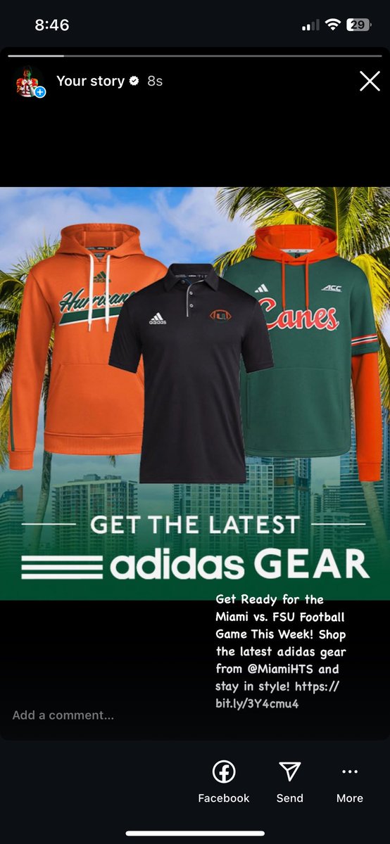 Get Ready for the Miami vs. FSU Football Game This Week! Shop the latest adidas gear from @MiamiHTS and stay in style! bit.ly/3Y4cmu4