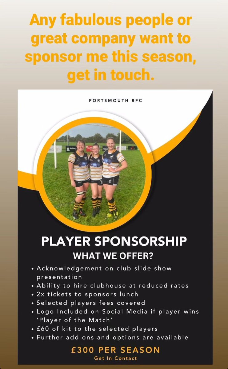 Looking for a sponsor for the season ahead