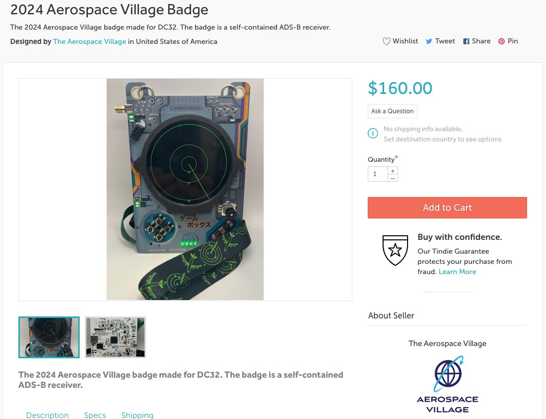For all our loyal, and very patient, supporters, today is the day!! 

At noon Eastern Daylight Time, our long-awaited ADS-B badges will be sold on our Tindie store.

#badgelife #DEFCON32 <a href="/defcon/">DEF CON</a>