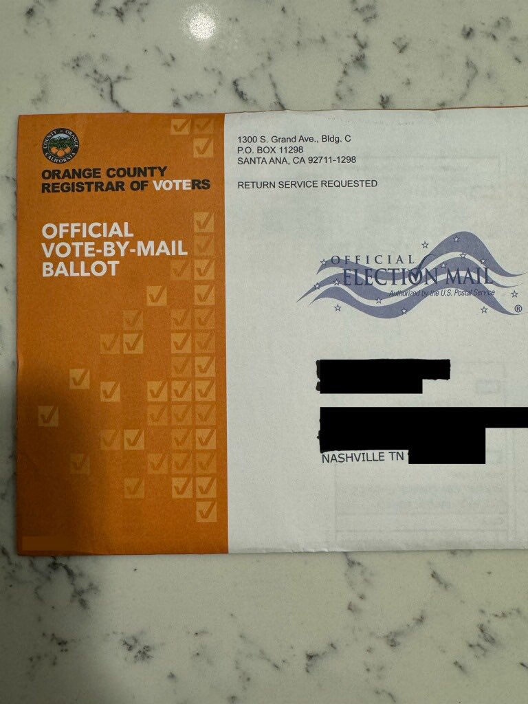 SCOOP: California’s elections are so rigged that they’re mailing ballots to people in other states who left California years ago

Not even mail forwarding

Straight up sending CA state ballots across the US

This one was sent to me by a follower in Tennessee

How is this legal?!
