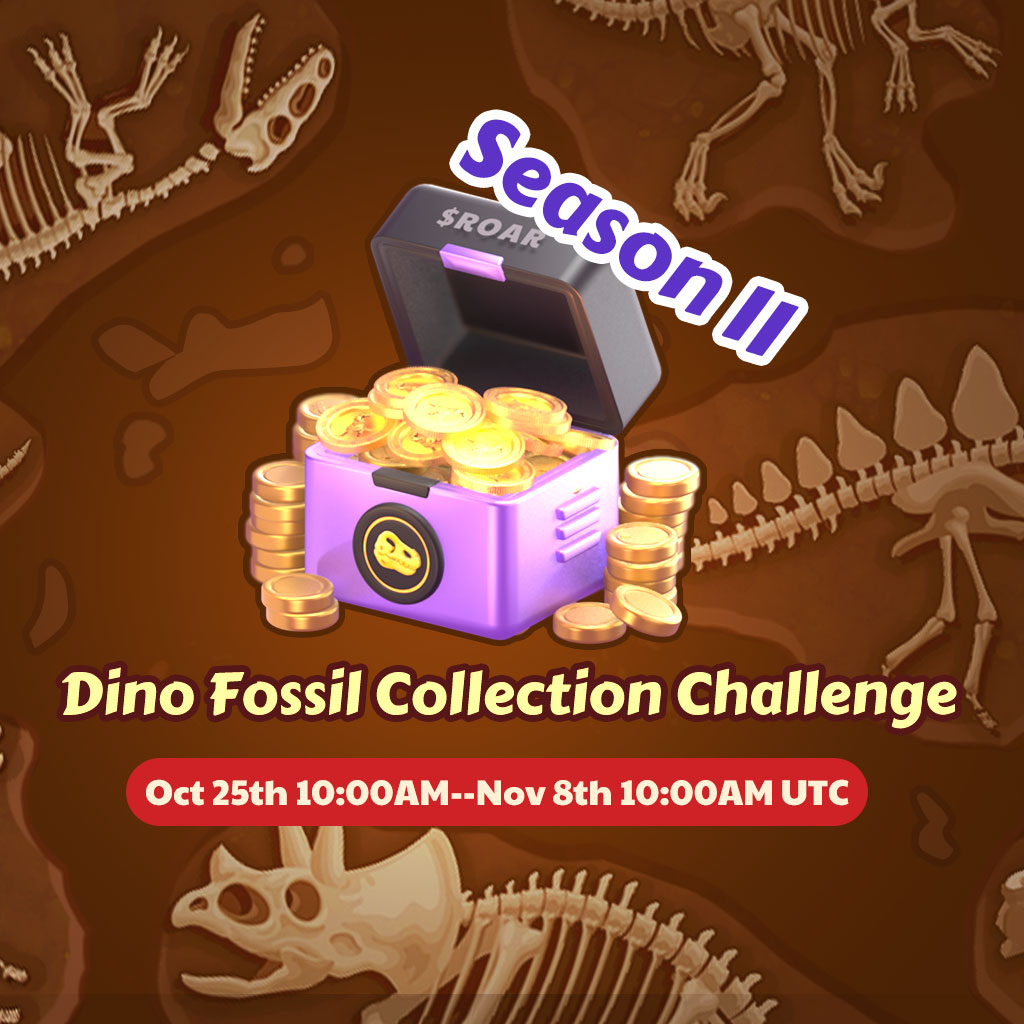 ageofdino's tweet photo. The 2nd season of the Dino Fossil Collection Challenge has officially begun! 🔥

Over the next 14 days, you can collect fossils to earn even more ROAR in the Dino Museum TG game! Are you ready? 

Let’s dive into the rules!👇

⏰:Oct 25th 10:00:00AM--Nov 8th 10:00:00AM UTC
🔗https://t.co/B4Vhf6HiZz