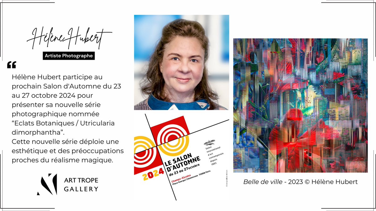 [ #SalonDautomne2024 #HélèneHubert #ArtTropeGallery ] ⚡️

Nous sommes fiers d'annoncer la participation au <a href="/Salon_Automne/">Salon d'Automne</a> 2024 de <a href="/HHubertPhoto/">Hélène Hubert Photographer</a>, Artiste photographe, qui expose son travail “Belle de ville” dans la section « Photographie ».

Plus d’infos: bit.ly/3YrP42G
