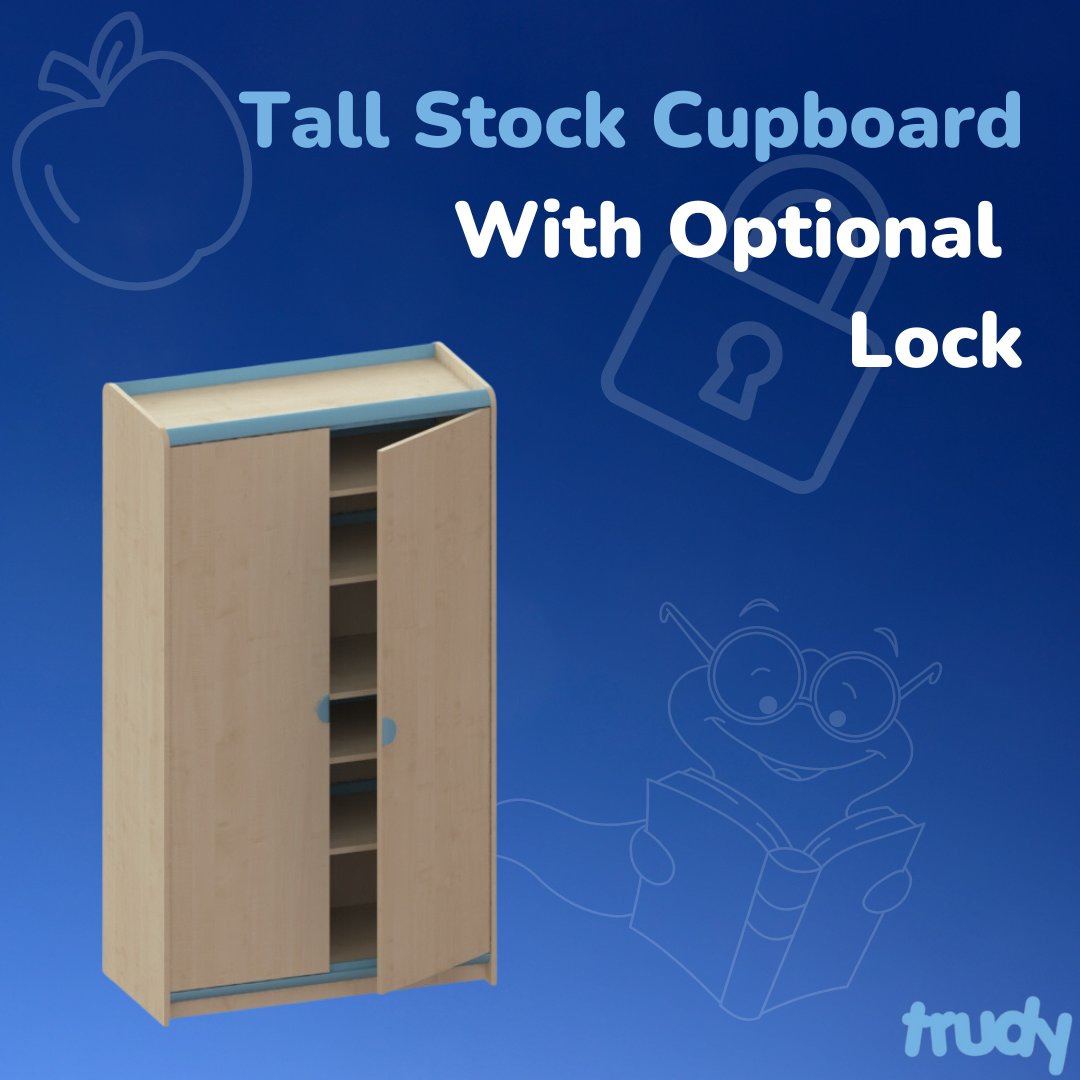 A popular addition to all school environments, our Tall Stock Cupboard has one fixed shelf, four adjustable shelves and can be supplied with or without a locking feature.🔐
⭐Get Yours - trudy-primary.com/product/tall-s…
#ShopNow🛒  #BrightColours #StorageCupboard #Teaching #Learning