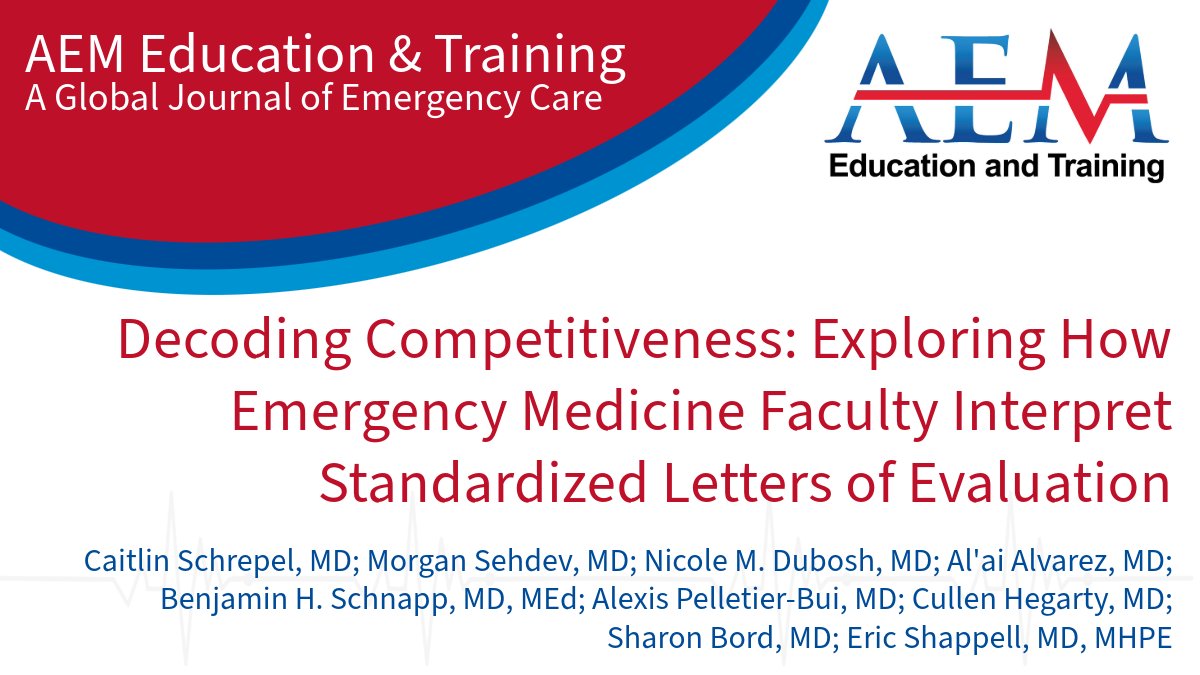 Decoding #EmergencyMedicine SLOE competitiveness: learn more about a framework for EM faculty to evaluate applicant competitiveness based on SLOEs. #MedEd

Read now: ow.ly/zjzH50TxvtQ