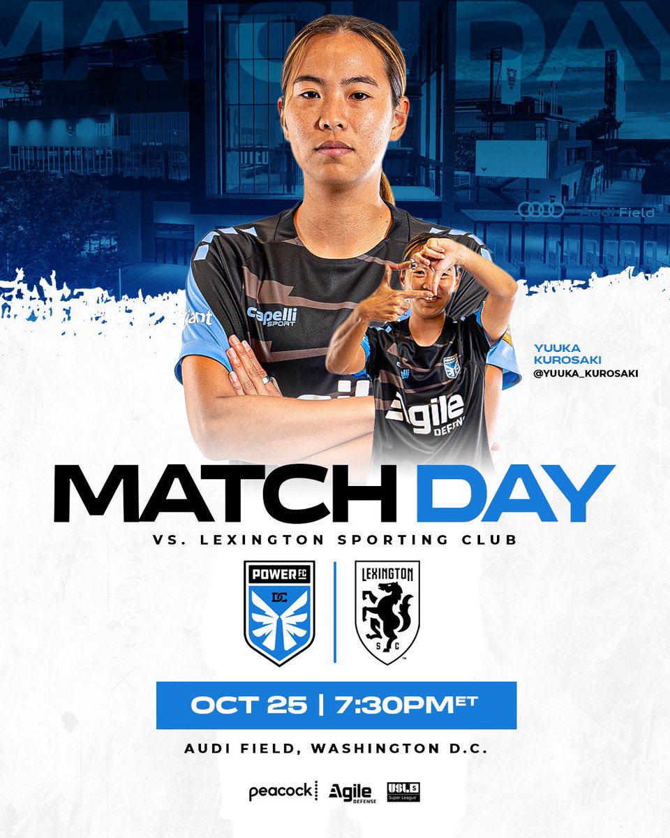 IT’S MATCHDAY IN THE CAPITAL! 

🏟️ Audi Field
🆚 <a href="/LexSporting/">Lexington Sporting Club</a> 
⏰ Kickoff at 7:30 PM
📺 <a href="/peacock/">Peacock</a>

#DCvLEX