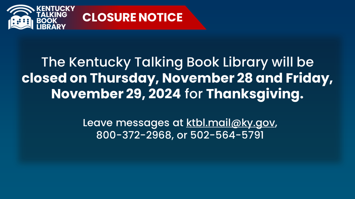 Kentucky Talking Book Library tweet media