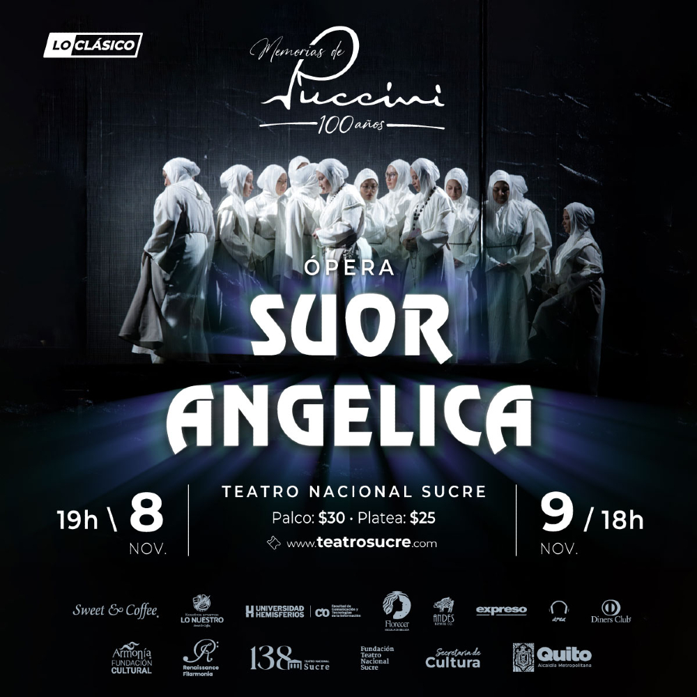 TeatroSucreQ's tweet photo. #SomosFTNS | ¡Qué viva la ópera! Hoy celebramos un día importante, en el que el teatro y la música se unen en una sola expresión. 🎭🎶 

🥳 Te invitamos a festejarlo con nosotros, este viernes 8 y sábado 9 de noviembre con la obra “Memorias de Puccini y Suor Angelica”, que será presentada en el Teatro Nacional Sucre.  

👉 Compra tus entradas en https://t.co/FxWPQSdwbj 

#ElArteTransforma #138añosconloClásico