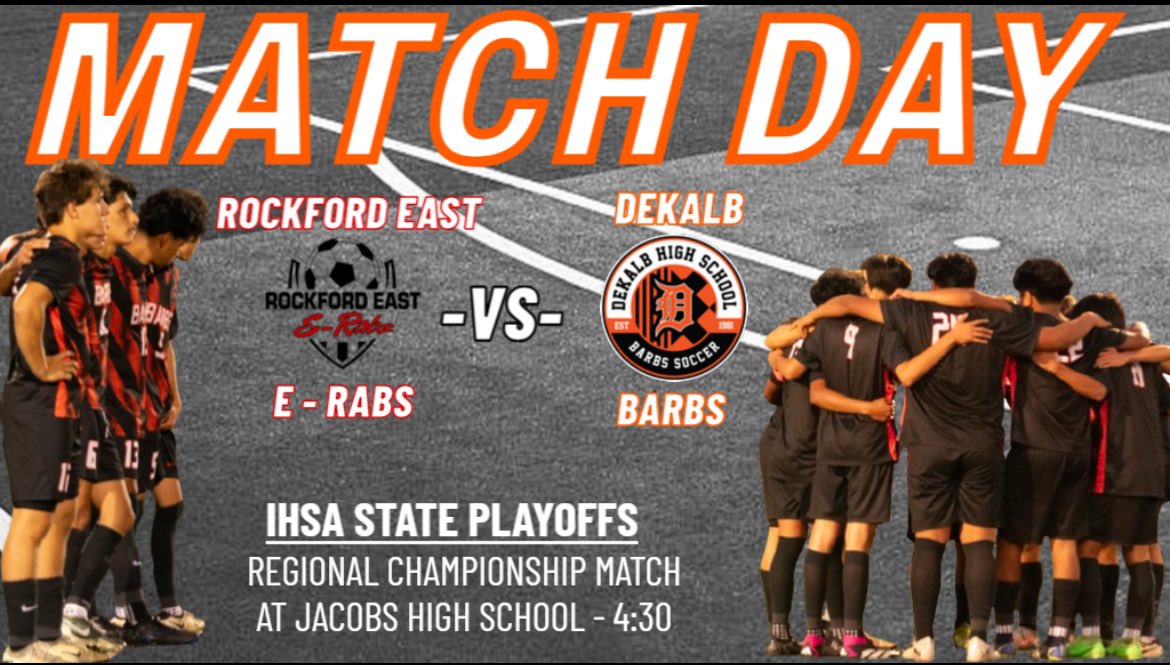 The Barbs earn the opportunity to compete for the program’s 10th overall Regional Championship tonight, as they take on Rockford East from Jacobs High School at 4:30.  Come on out, your support will make a difference. 

<a href="/1barbathletics/">DeKalb Barbs</a> 
<a href="/CrowsNestDHS/">The Crows Nest</a>
