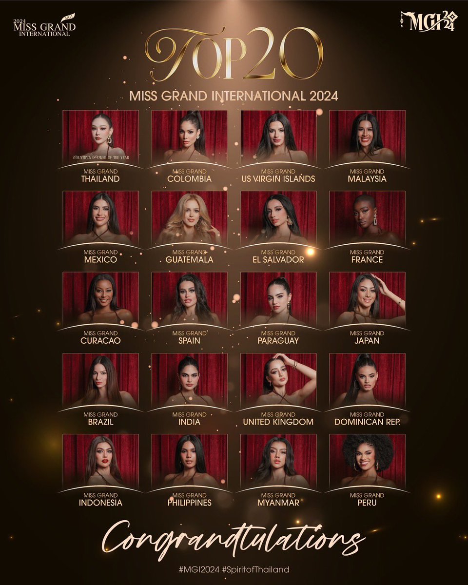 MissGrandInter's tweet image. TOP 20 Miss Grand International 2024✨

#SpiritofThailand
. 
#MGI2024 #MGI 
#GrandExperiences
#MissGrandInternational
#MissGrandInternational2024
#WeAreGRANDthe1andOnly