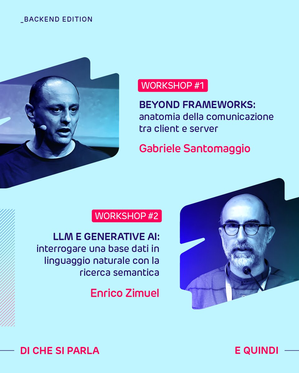coderful's tweet image. Due workshop - uno con @GSantomaggio, l'altro con @ezimuel , un’intera giornata di formazione e due classi da 40 posti ciascuna. Puoi partecipare soltanto a uno dei due.
Trovi tutti i dettagli, i requisiti per partecipare e le bio dei trainer qui: bit.ly/48eWqK0