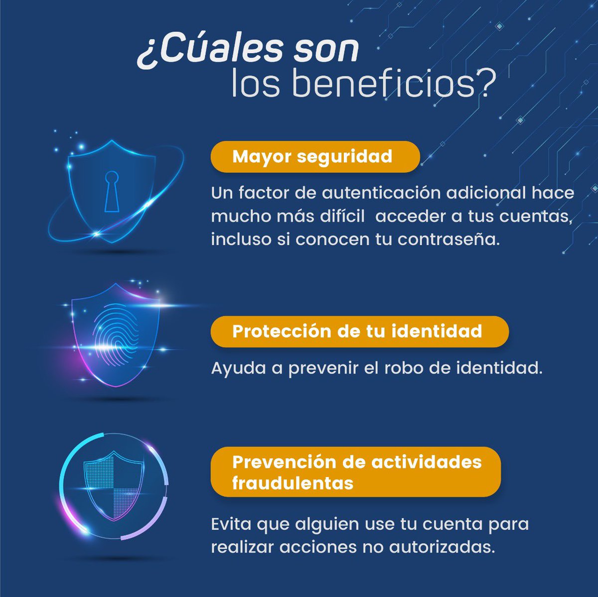 ¿Te ha pasado que intentas entrar a una aplicación y piden uno, y otro, y otro código de verificación🧐❓

Puede parecer engorroso, pero debes saber que la MFA protege tu información personal de una manera mucho más segura 🔐 

Más info ⬇️⬇️

#MesdelaciberseguridadUdec