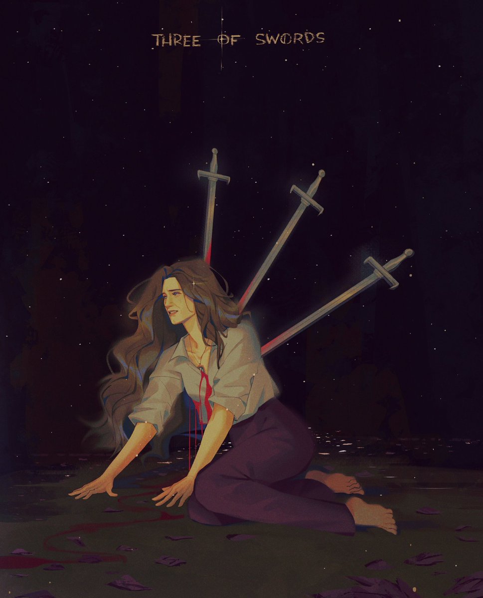the three of swords 
— heartbreak, sorrow, grief

#agathaallalong #agathaharkness