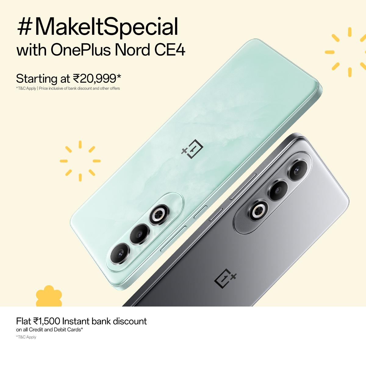 OnePlus_IN's tweet image. #MakeItSpecial this festive season with #OnePlusNordCE4!
Buy now: amzn.to/47DRjD3