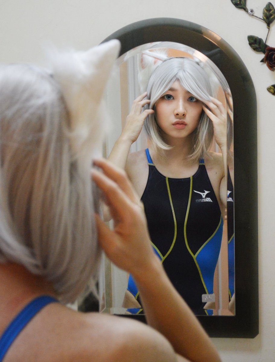 若干風邪気味です💦ってこんな格好してるからですね

#競泳水着 
#男の娘
#swimsuit
#Femboy