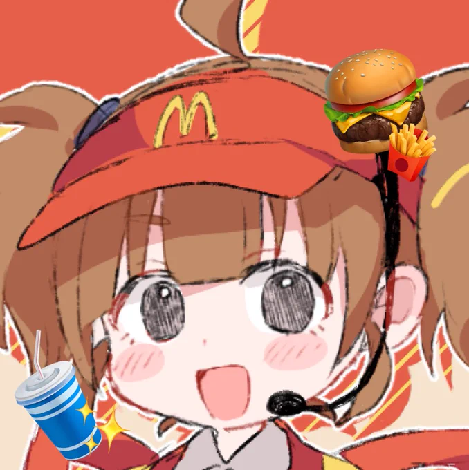 TLに流れてきて一目惚れしたので描いてみたいまだけダブチ食べ美ちゃん!!#マック #マクドナルド #いまだけダブチ食べ美 