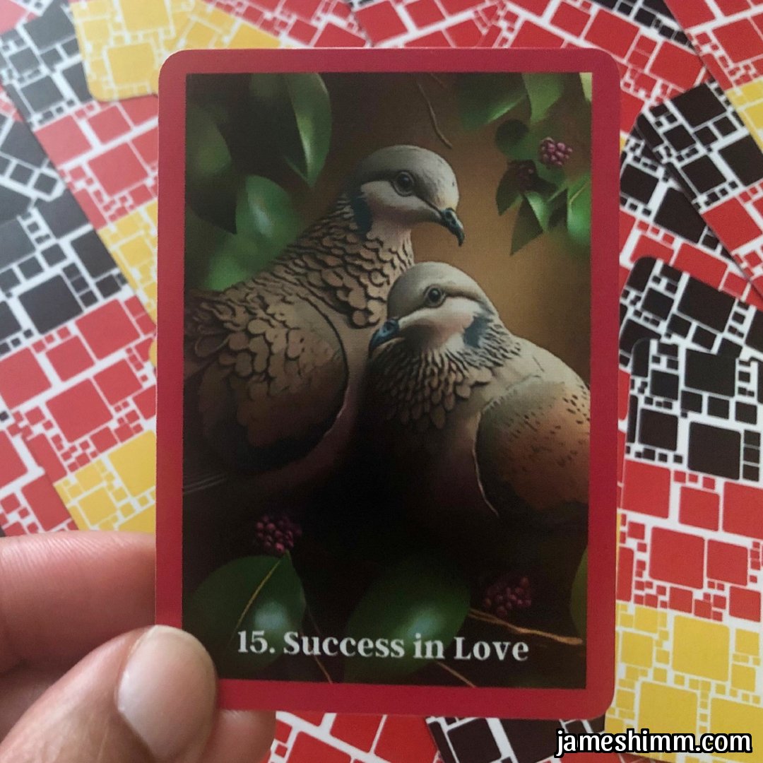 JamesHimm's tweet image. Daily #Divination: Success  in Love is a card that suggests a good and/or successful outcome in a situation or experience. It signifies positivity and an understanding  that whatever you want can be yours (as a card of achievement and attainment). #kippercards #kipperkarten
