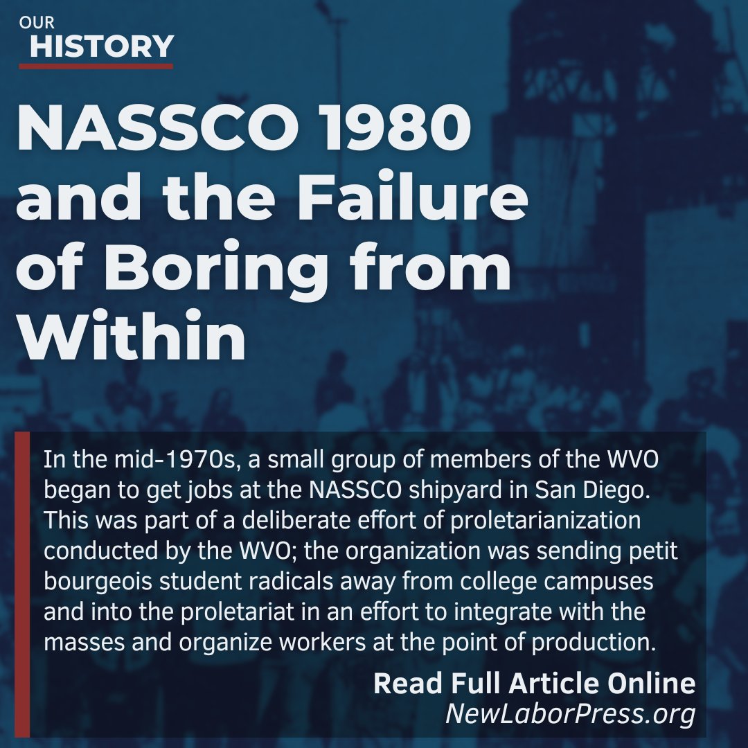 NewLaborPress's tweet image. In 1980, self-proclaimed Communists led thousands of workers on strike at the largest shipyard in the US; they ultimately failed, however. In this article the NLP details the history of the Communist Workers Party at the NASSCO shipyard.
Read More:
newlaborpress.org/2024/10/17/our…