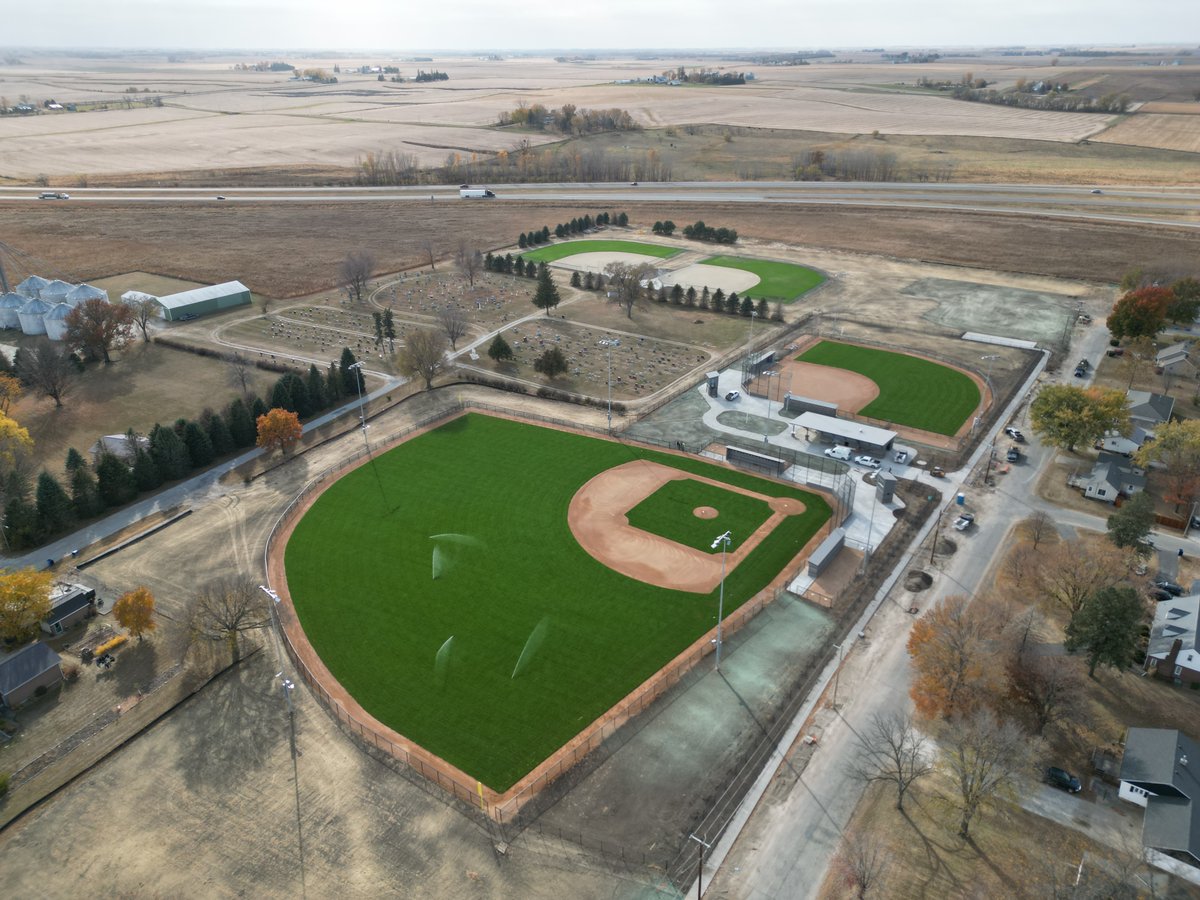 IowaSportsTurf's tweet photo. Putting the finishing touches on one of this years projects. @NPHuskies https://t.co/GmnXMq8Z8g