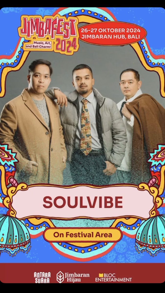 Soulvibe di Jimba Fest, Minggu 27 Oktober 2025 jam 19.45 WITA. Sampai jumpa teman-teman yang di Bali.