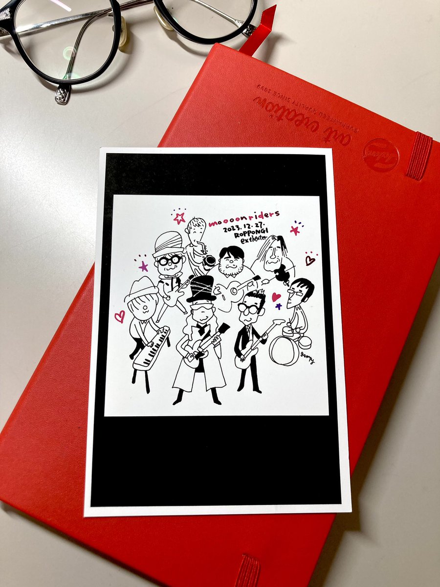 去年の暮れは六本木で観たんだな、ムーンライダーズ 。日付を書き込んでおくと思い出せて便利。その後ファン仲間に少し配った非売品のポストカードが出てきた。 