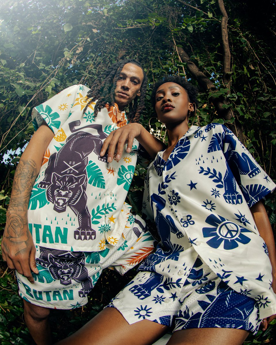 Butan_Official's tweet image. A Jungle Cat in its habitat is known to stay cool. Bring a touch of adventure into your wardobe to remain cool this Summer. Made with high-quality fabric, these garments boast a unique Jungle Cat design inspired by anti- apartheid poster art. #heedthecall #fashion #streetwear