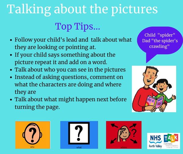 slt_fv's tweet photo. Here are our top tips on sharing stories with your little ones.
Focussing on the pictures is a great way to join in together. #sltfv https://t.co/mHctPTsT2e